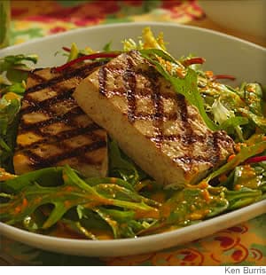 Asian-Style Grilled Tofu with Greens