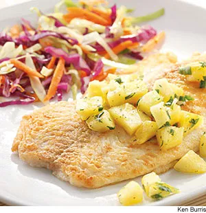 Fish Fillets With Pineapple-Jalapeno Salsa