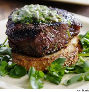 Grilled Filet Mignon With Herb Butter & Texas Toasts