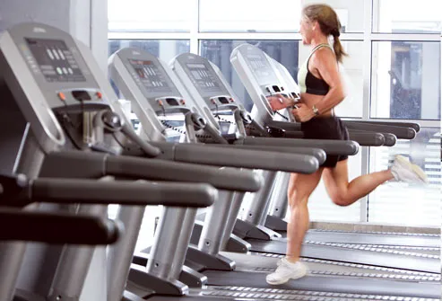 Trainer running on treadmill