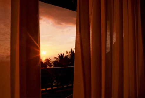 Sunset Outside Hotel Window