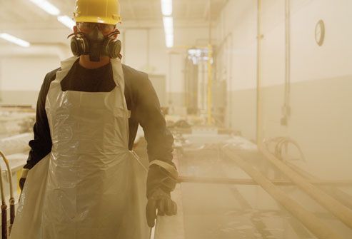 Factory Worker Wearing Safety Mask