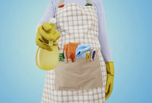 Woman With Cleaning Supplies