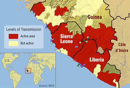 peta daerah bencana di w africa