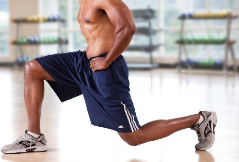 man doing lunges