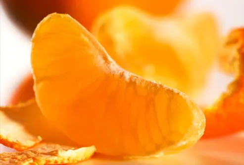 Close-up of an tangerine segment