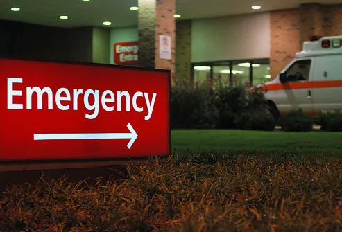 Emergency room entrance at night 