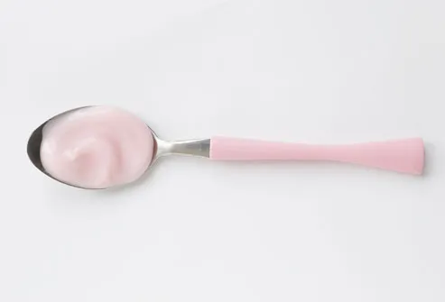 Yogurt On Spoon