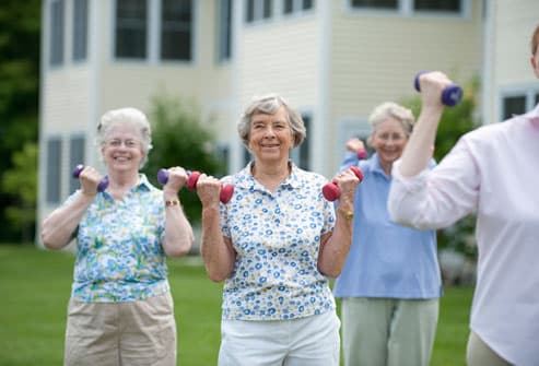 Older Women Lifting Weights
