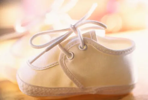 white baby shoe