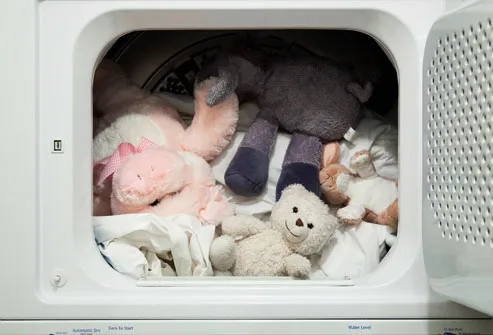 Linen dan Stuffed Toys di Dryer