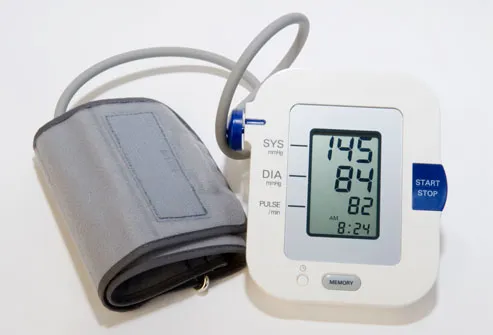 Blood Pressure Monitor Showing Stage1 Hypertension