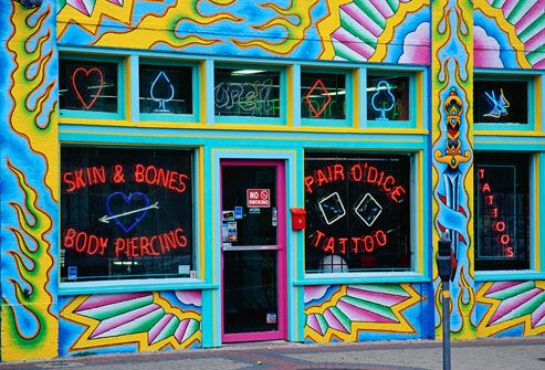 Exterior of Pair O Dice Tattoo Parlor If you're going to get a tattoo 