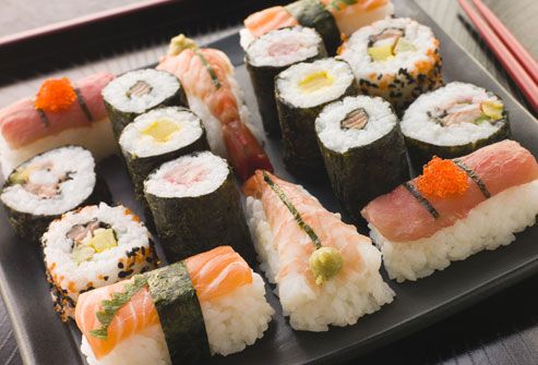 Platter of fresh sushi