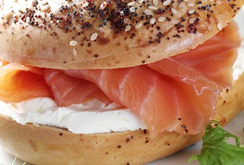 Bagel with lox and cream cheese