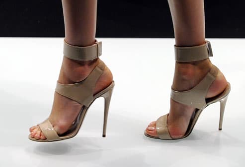 Stiletto heels on runway