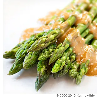 Asparagus With Maple Tahini Dressing