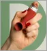 asthma inhaler and letter d