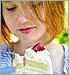 teen girl eating cake