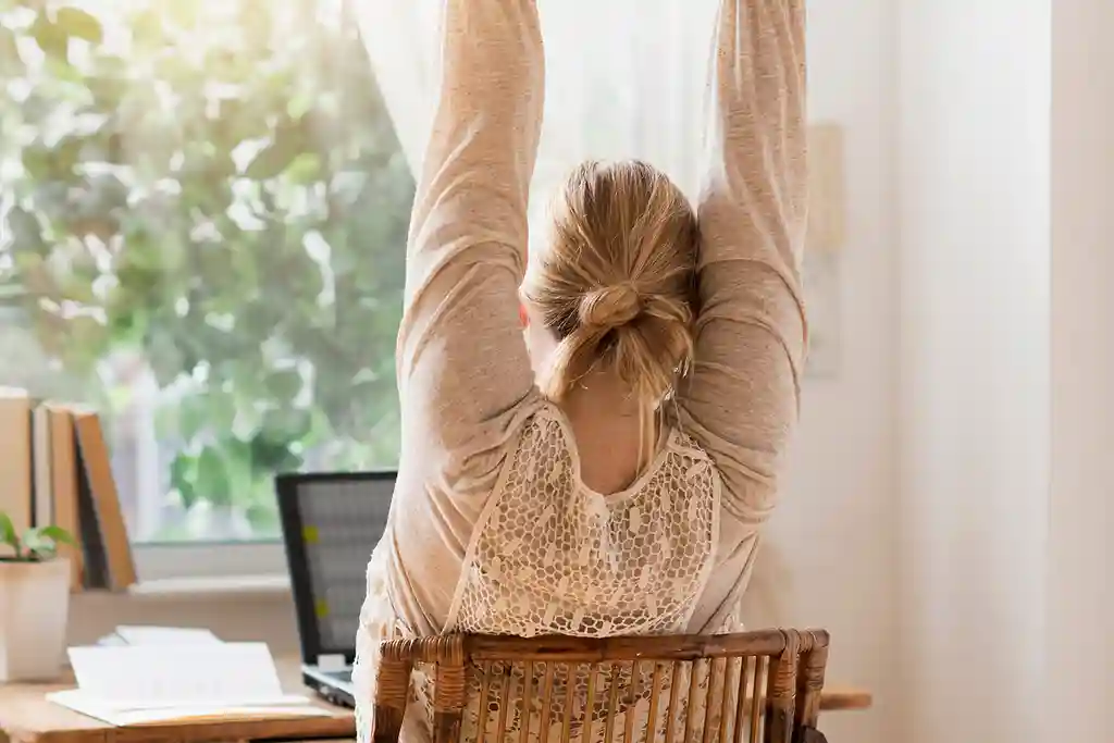 photo of woman stretching