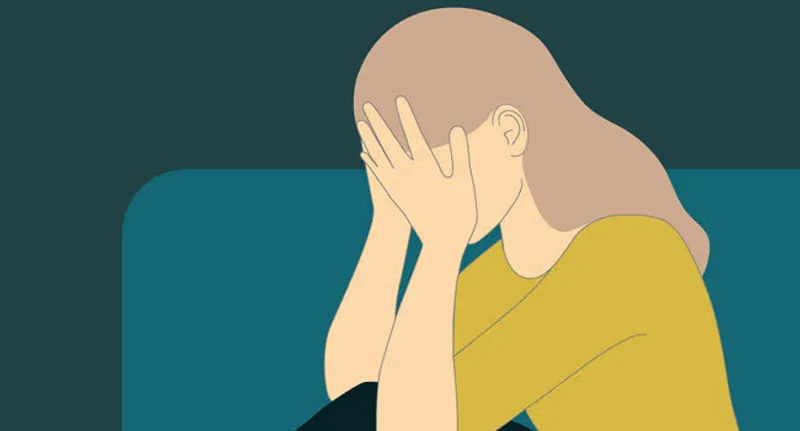 depressed woman illustration