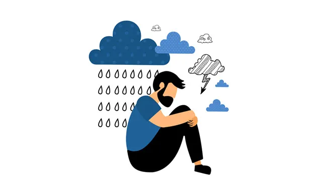 depressed man illustration