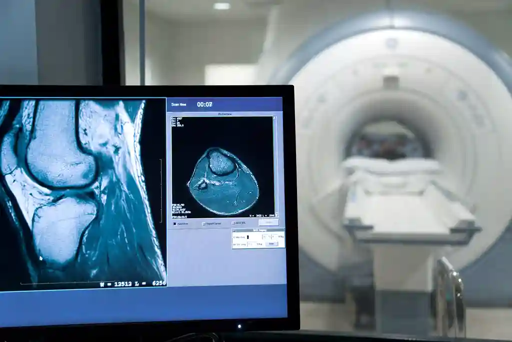 photo of MRI scan result on computer monitor