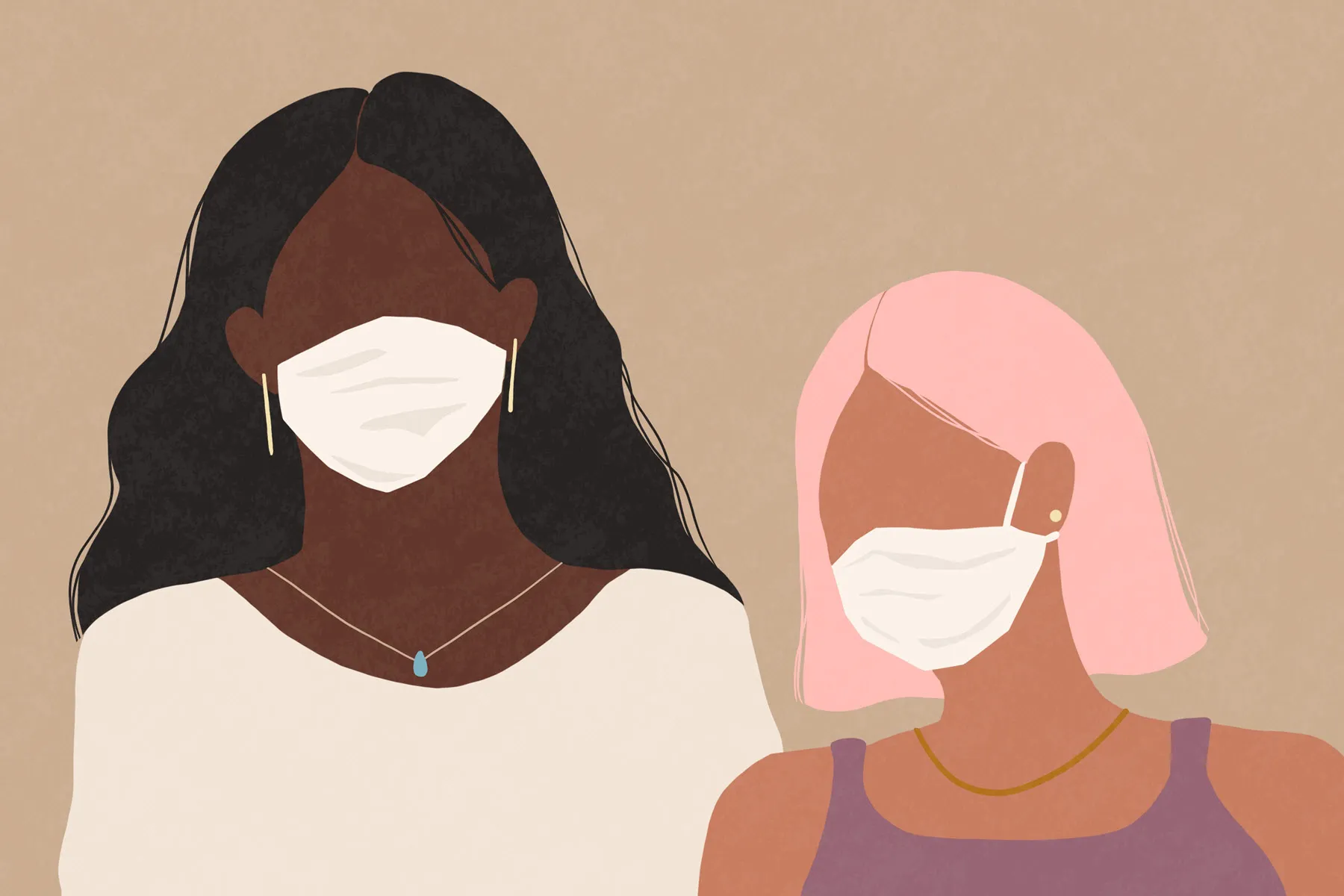 women masks illustration