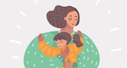 mother and child illustration