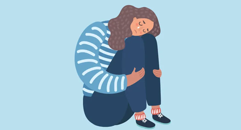 sad woman illustration