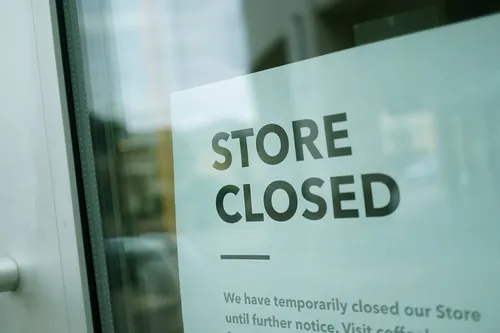 store closed sign printed coronavirus