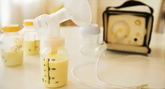breast pump with bottles