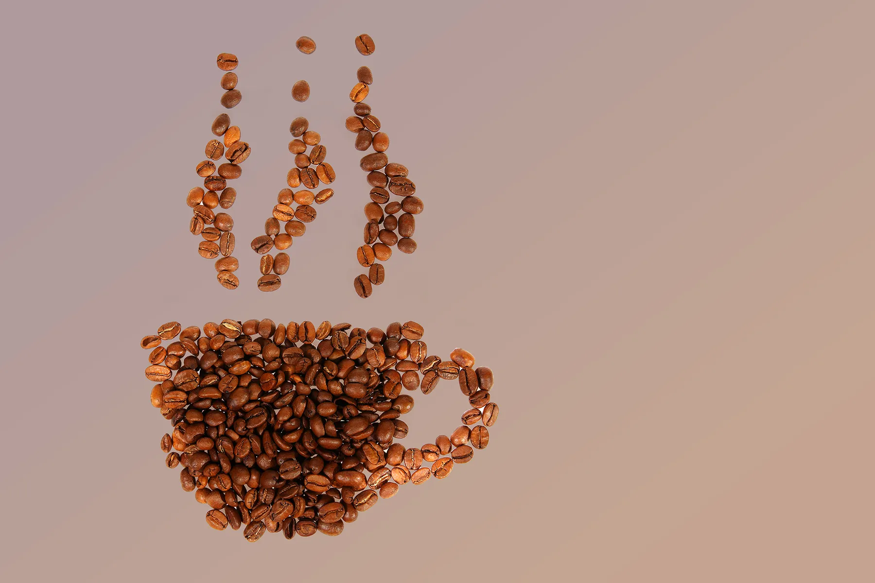 coffee beans in shape of mug