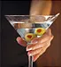 woman holding martini