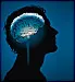 man in silhouette and brain