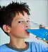 kid drinking blue drink