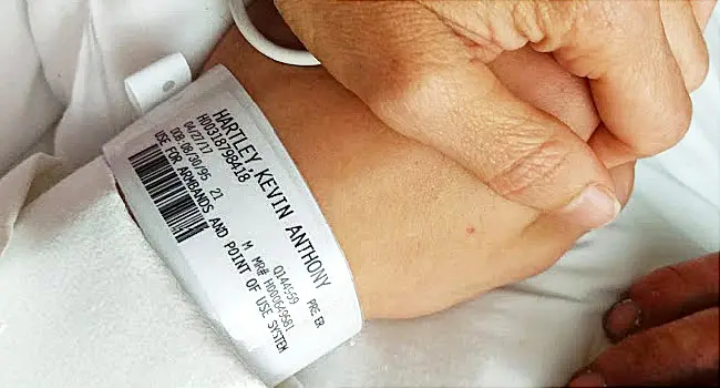 kevin hartley comfort hand in hospital