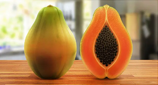 maradol papaya on kitchen countertop
