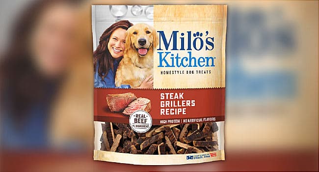 milo's steak grillers dog treats recall
