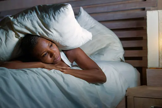 photo of anxious woman cant sleep