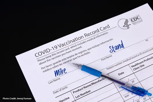photo of coronavirus vaccine card