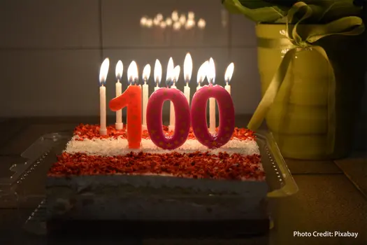 photo of 100th birthday cake