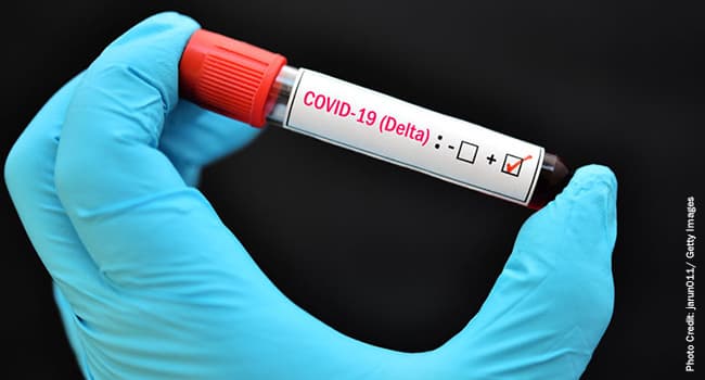photo of covid 19 delta variant blood test tube