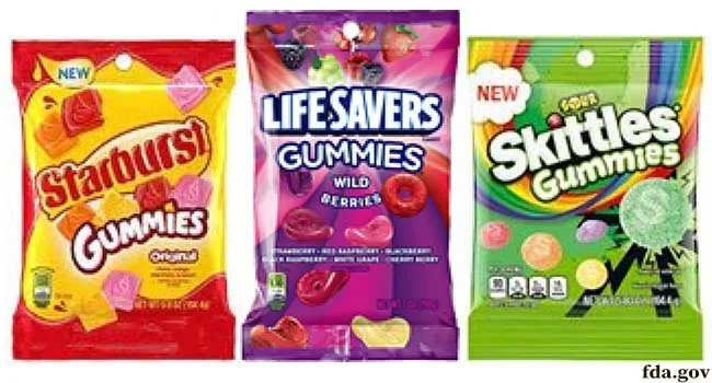 Skittles, Starburst, отозванные жевательные резинки Life Savers