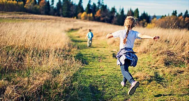 kids running outdoors