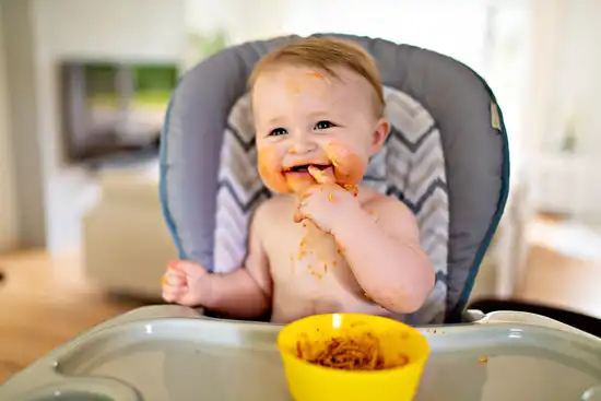 photo of baby eating