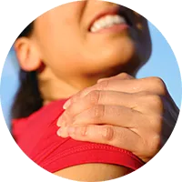photo of woman with shoulder pain
