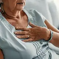 photo of senior woman with heartburn