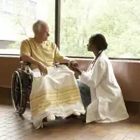 photo of senior patient and caregiver