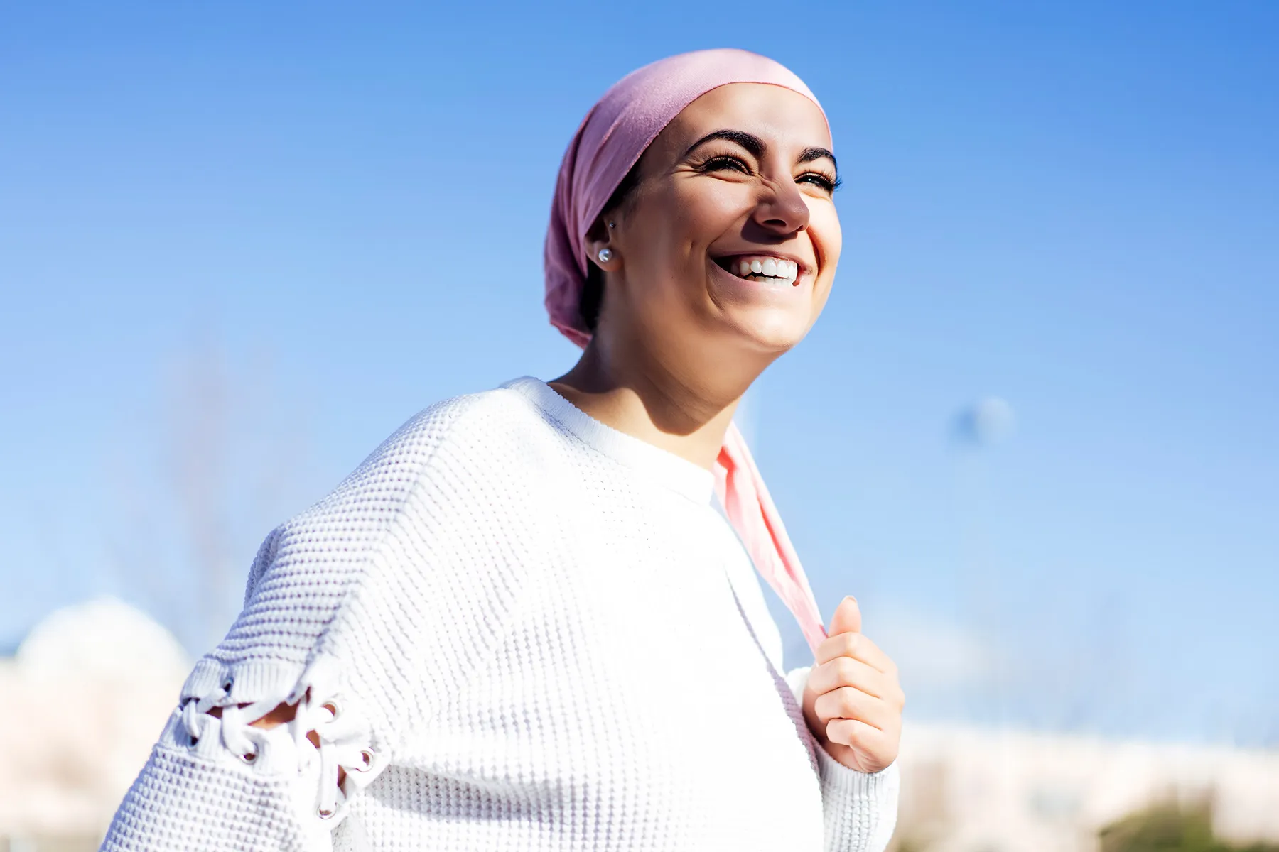 photo of woman with breast cancer smiling